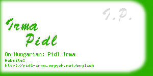 irma pidl business card